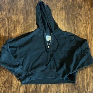 Aerie Terry Cloth cropped Hooded Sweatshirt